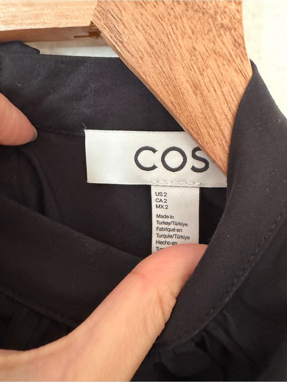 COS Poplin Cotton Long Sleeve Blouse Shirt Top Size 2 Quiet Luxury Minimalist - Picture 8 of 10